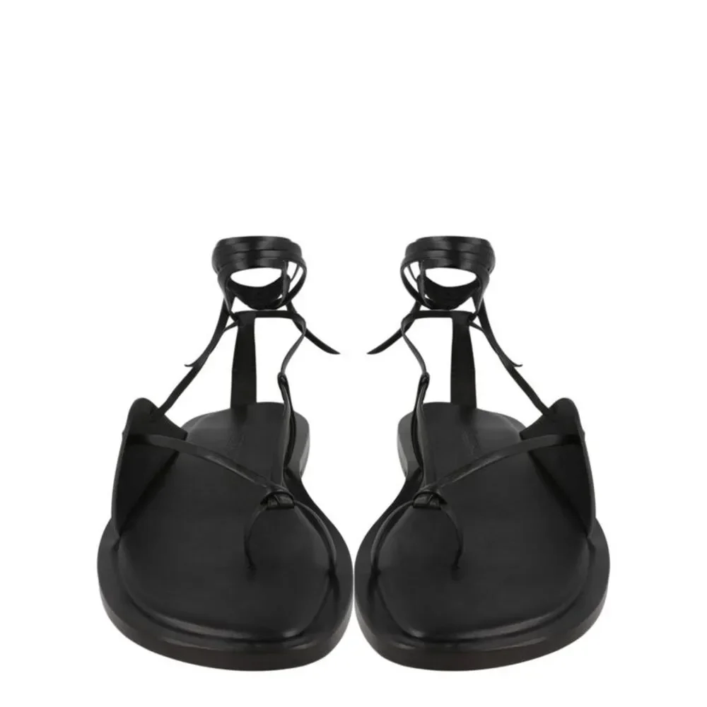 Ferragamo Golia Leather Sandals Black Mens